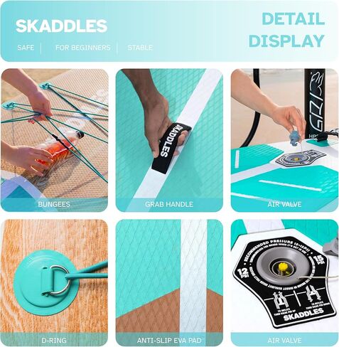 10’6’’ Portable Inflatable Stand Up Paddle Board (SUP) for Adults and Youth with Non-Slip Deck – Complete Accessories Kit, Perfect for Fishing, Yoga, Fitness & Family Fun in Kuwait