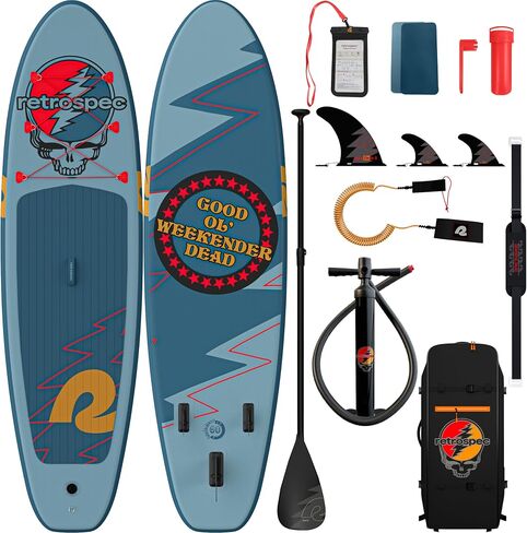 Retrospec Weekender Inflatable Stand Up Paddle Board Includes Paddle, Pump, and Accessories 10’6" Lightweight iSUP, Puncture Resistant Inflatable Paddle Board for Adults in Saudi Arabia