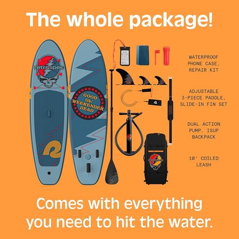 Retrospec Weekender Inflatable Stand Up Paddle Board Includes Paddle, Pump, and Accessories 10’6" Lightweight iSUP, Puncture Resistant Inflatable Paddle Board for Adults in Saudi Arabia
