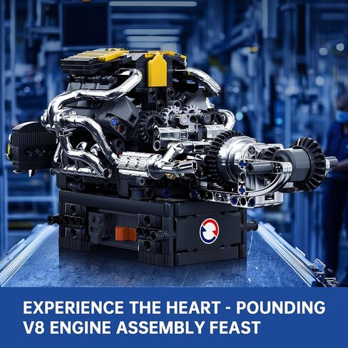 Mould King V8 Model Engine Kit for Adults, V8 Engine Building Sets, Mini Engine Toys Scale with Motor, STEM Project Building Kits, DIY Collectible Blocks for Boys (1169 Pieces) 10203 in Kuwait