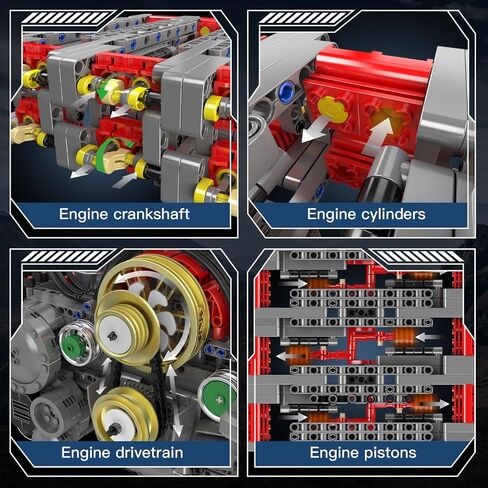 Mould King V8 Model Engine Kit for Adults, V8 Engine Building Sets, Mini Engine Toys Scale with Motor, STEM Project Building Kits, DIY Collectible Blocks for Boys (1169 Pieces) 10203 in Kuwait