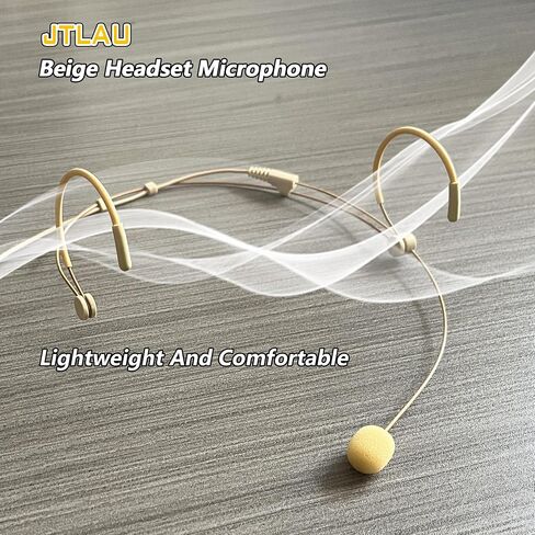 Beige Headworn Microphone,Daul Ear Hook Mic,Condenser Headset Mics for Audio Technica Microphone Wireless Systems,Ideal for Lectures,Actors,Theater,Podcasts in Saudi Arabia