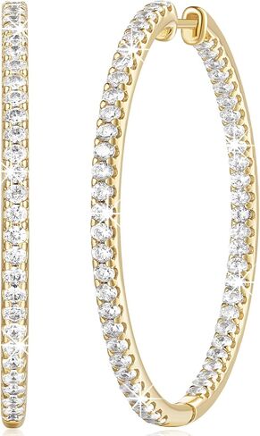 Nicret Hoops 14K Gold Hoop أقراط للنساء الأطواني in Kuwait