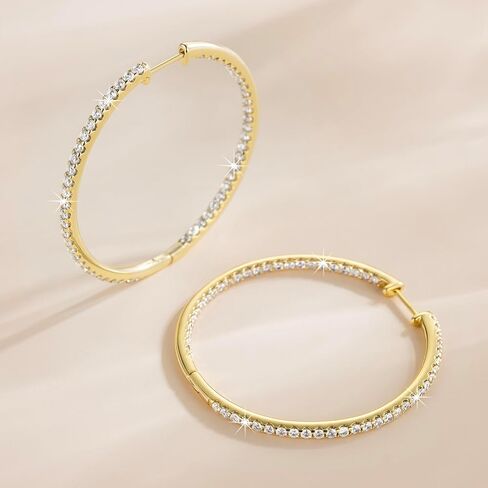 Nicret Hoops 14K Gold Hoop أقراط للنساء الأطواني in Kuwait