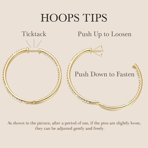 Nicret Hoops 14K Gold Hoop أقراط للنساء الأطواني in Kuwait
