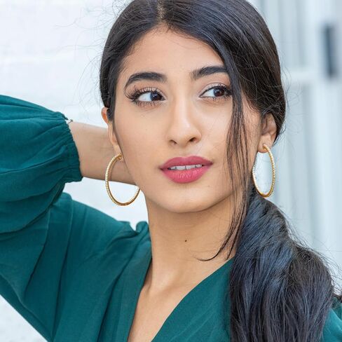 Nicret Hoops 14K Gold Hoop أقراط للنساء الأطواني in Kuwait