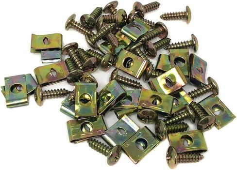 MMG GY6 Gas Scooter Body Fairing Panel Screws and Self MMG Tapper Clips - M4.8x16-50 Count Natural Metal Color in Saudi Arabia
