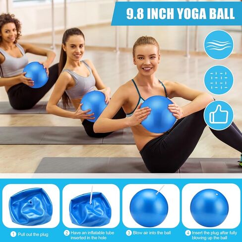 10 PCS Pilates Ring مجموعة للنساء معدات اليوغا المنزلية الملحقات بيلاتيس حلقة الدائرة والكرة هدية تشمل الكرة يوجا دائرة نطاقات كتلة الأشرطة حقيبة صالة رياضية in Saudi Arabia