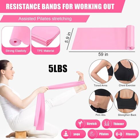10 Pcs Pilates Ring Set for Women Home Yoga Equipment Accessories Pilates Ring Circle and Ball Workouts Gift Include Ball Yoga Circle Resistance Bands Block Straps Gym Bag in Saudi Arabia