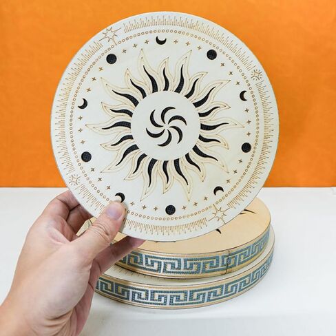 Wooden Ocean Drum Rain Disk, Stream Drum Rain Drum, Sound Healing Wave Drum, Gift For Yoga Meditation, Pleasant sound Release Pressure (8inch) in Kuwait