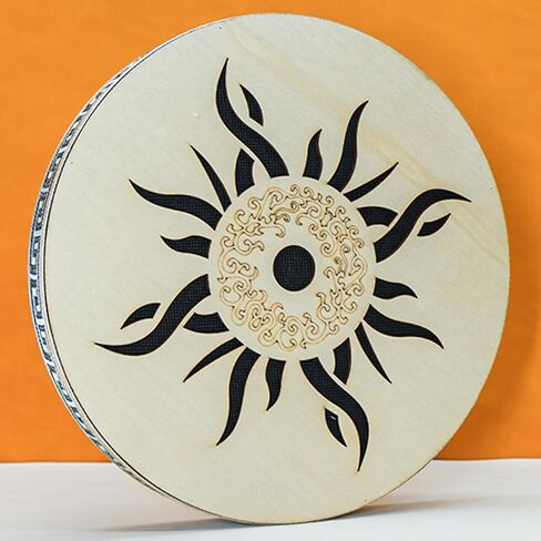 Wooden Ocean Drum Rain Disk, Stream Drum Rain Drum, Sound Healing Wave Drum, Gift For Yoga Meditation, Pleasant sound Release Pressure (8inch) in Saudi Arabia