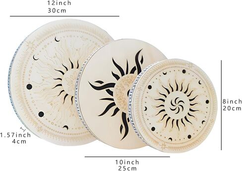 Wooden Ocean Drum Rain Disk, Stream Drum Rain Drum, Sound Healing Wave Drum, Gift For Yoga Meditation, Pleasant sound Release Pressure (8inch) in Kuwait