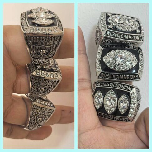 TREASURE FOOTBALL CHAMPIONSHIP RING 1976 1980 1983 RaiderTM & LUXURY LEGEND VICTORIOUS RARE SPORTS FAN GIFT SERIES - WITH SANDALWOOD BOX HOLIDAY SHOW COLLECT in Saudi Arabia