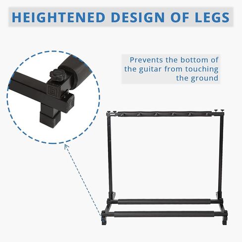 Ktaxon 3/5/7/9 Multiple Guitars Stand Display Stand Guitar & Ukulele & Bass & Banjo Holder for Band, Studio, Home (Square-5 Holder) in Saudi Arabia