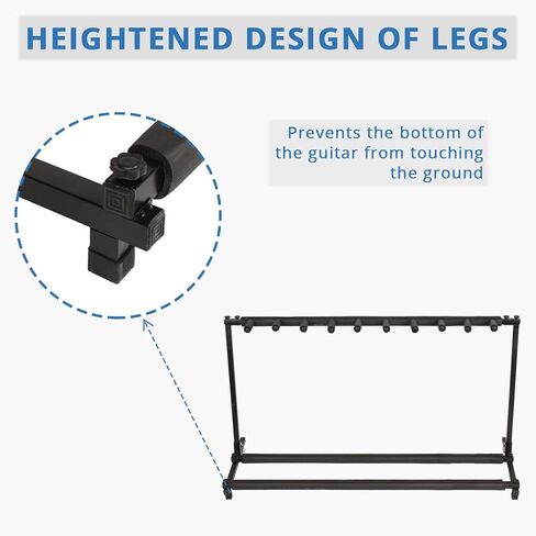 Ktaxon 3/5/7/9 Multiple Guitars Stand Display Stand Guitar & Ukulele & Bass & Banjo Holder for Band, Studio, Home (Square-5 Holder) in Saudi Arabia