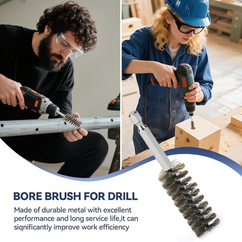 12 Pcs Stainless Steel Bore Brush, Wire Brush for Drill Set with 1/4 Inch Hex Shank, Abrasive Wire Bore Brush for Power Drill, Rust Polish and Tube Cleaning (8,10,13,16mm) in Saudi Arabia