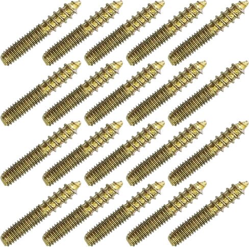 20Pcs M4x25mm Hanger Bolts, Double Ended Thread Dowel Screws, Self-Tapping Screws for Secure Wood Joints in Saudi Arabia