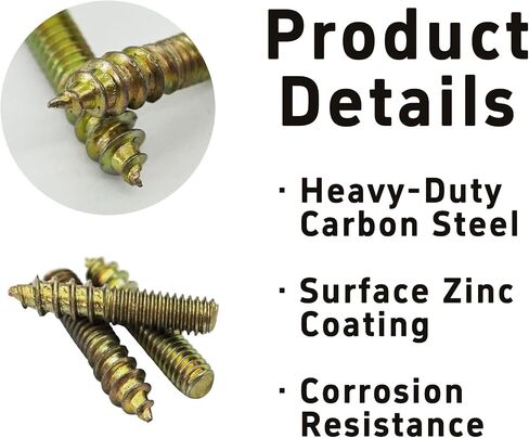 20Pcs M4x25mm Hanger Bolts, Double Ended Thread Dowel Screws, Self-Tapping Screws for Secure Wood Joints in Saudi Arabia