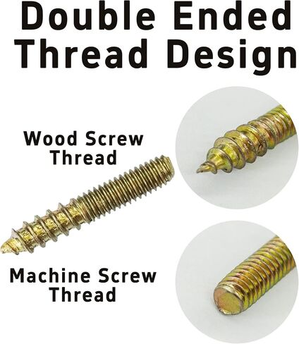 20Pcs M4x25mm Hanger Bolts, Double Ended Thread Dowel Screws, Self-Tapping Screws for Secure Wood Joints in Saudi Arabia