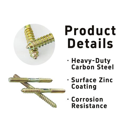 20Pcs M4x25mm Hanger Bolts, Double Ended Thread Dowel Screws, Self-Tapping Screws for Secure Wood Joints in Saudi Arabia