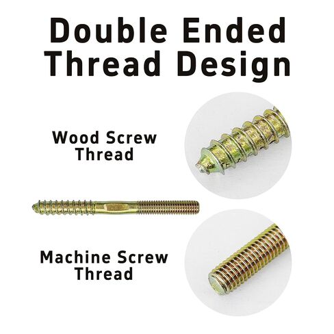 20Pcs M4x25mm Hanger Bolts, Double Ended Thread Dowel Screws, Self-Tapping Screws for Secure Wood Joints in Saudi Arabia