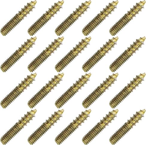 20Pcs M4x25mm Hanger Bolts, Double Ended Thread Dowel Screws, Self-Tapping Screws for Secure Wood Joints in Saudi Arabia