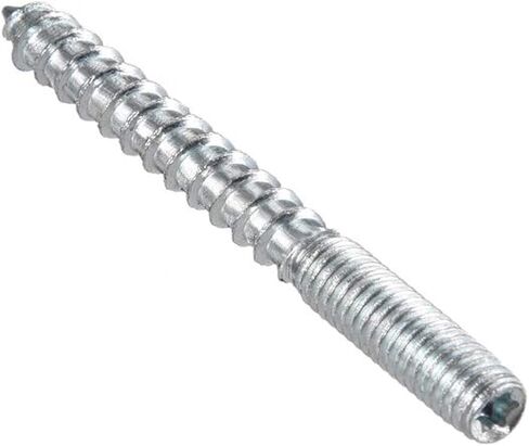 TOP-VIGOR 8Pcs M8x50mm Double Headed Bolts Self Tapping Screw, Double Ended Dowel Screws, Screw Dowels Hanger, Threaded Lag Wood Screws and Machine Bolts for Wood Joint Furniture in Saudi Arabia