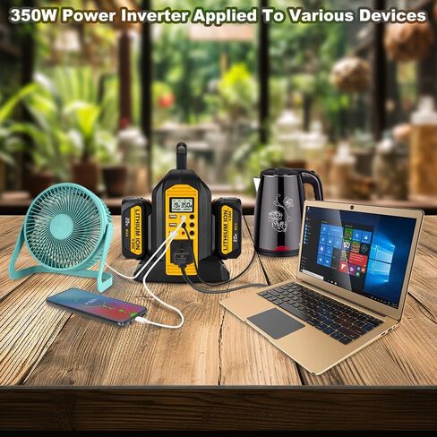 New Upgrade 350W Power Inverter Compatible with Milwaukee18V Battery Power Supply Inverter DC 20V to AC 110~120V with AC Output, USB Charger, Type-C Port, DC Output, LED Light in Saudi Arabia