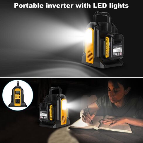 New Upgrade 350W Power Inverter Compatible with Milwaukee18V Battery Power Supply Inverter DC 20V to AC 110~120V with AC Output, USB Charger, Type-C Port, DC Output, LED Light in Saudi Arabia