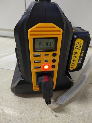 New Upgrade 350W Power Inverter Compatible with Milwaukee18V Battery Power Supply Inverter DC 20V to AC 110~120V with AC Output, USB Charger, Type-C Port, DC Output, LED Light in Saudi Arabia