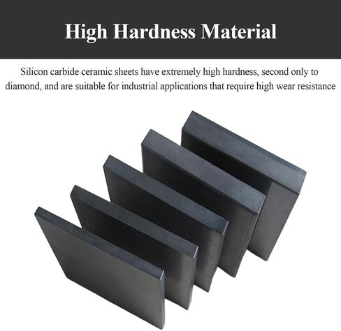 Silicon Carbide Ceramic Sheet 10×10×3Mm-10×10×5Mm, Silicon Carbide Square Sheet Suitable for Aerospace and Chemical Industries,10×10×3mm in Saudi Arabia