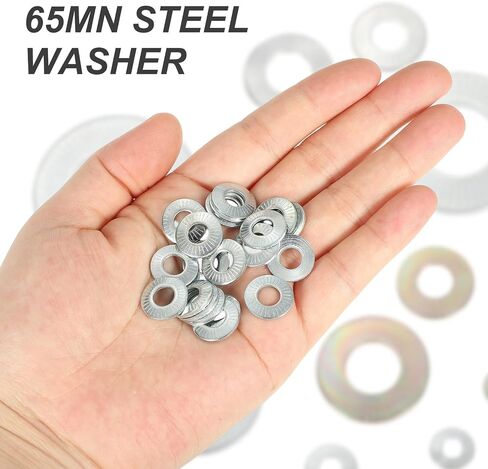 PATIKIL M6x14x1.2mm Flat Washers 100Pcs 65Mn Steel Belleville Spring Disc Washer Conical Knurled Metric Gasket for Automotive Industrial Construction (White Zinc Plating) in Saudi Arabia