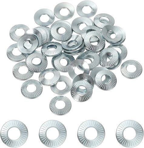 PATIKIL M6x14x1.2mm Flat Washers 100Pcs 65Mn Steel Belleville Spring Disc Washer Conical Knurled Metric Gasket for Automotive Industrial Construction (White Zinc Plating) in Saudi Arabia