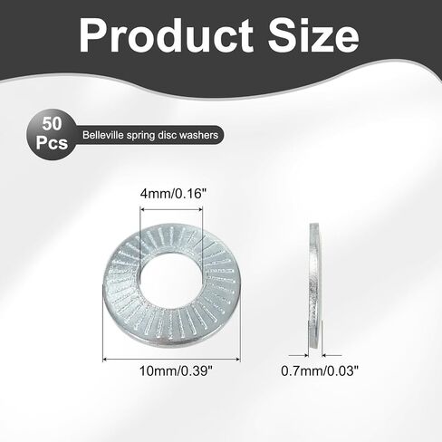 PATIKIL M6x14x1.2mm Flat Washers 100Pcs 65Mn Steel Belleville Spring Disc Washer Conical Knurled Metric Gasket for Automotive Industrial Construction (White Zinc Plating) in Saudi Arabia