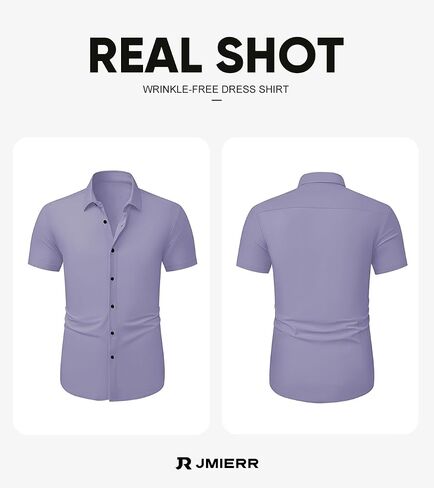 Jmierr Men Muscle Fit Dress Dress Tirts Summer Disual Button Down Short Shirt High Strend in Saudi Arabia