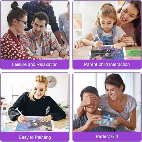 HEIBAGO Diamond Painting Kits for Adults, Cat Diamond Art Kits for Beginners, DIY Full Drill Paint with Diamond, 5D Diamond Painting Dots Art Kits for Gift Home Wall Decor 12x16 Inch in Kuwait