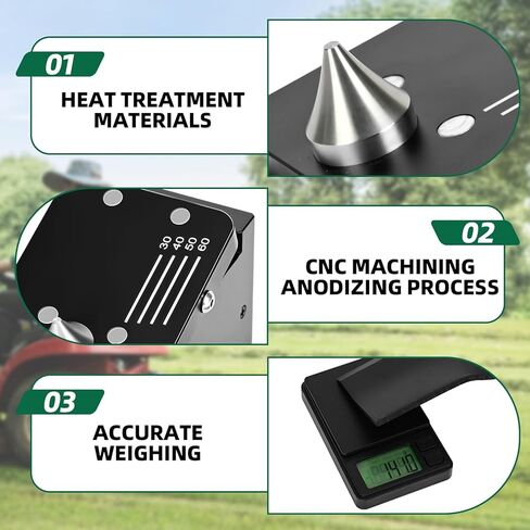 Precision Lawn Mower Blade Balancer مع مقياس إلكتروني-CNC مشهود ، النهاية الأنودية ، دقة 0.1 غرام ، ثقب المركز المعالج بالحرارة ، يحل محل الموازنات القديمة (أسود) in Saudi Arabia