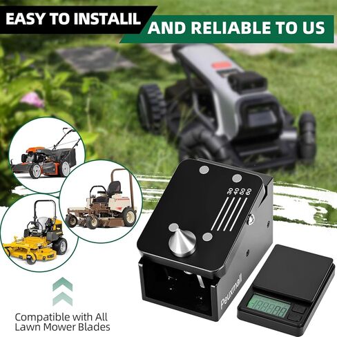Precision Lawn Mower Blade Balancer مع مقياس إلكتروني-CNC مشهود ، النهاية الأنودية ، دقة 0.1 غرام ، ثقب المركز المعالج بالحرارة ، يحل محل الموازنات القديمة (أسود) in Saudi Arabia