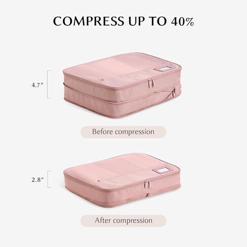 EACHY 5 Set Compression Packing Cubes for Travel, Lightweight Luggage Organizer Bags, Durable Travel Accessories for Suitcase Organization（Blue） in Kuwait