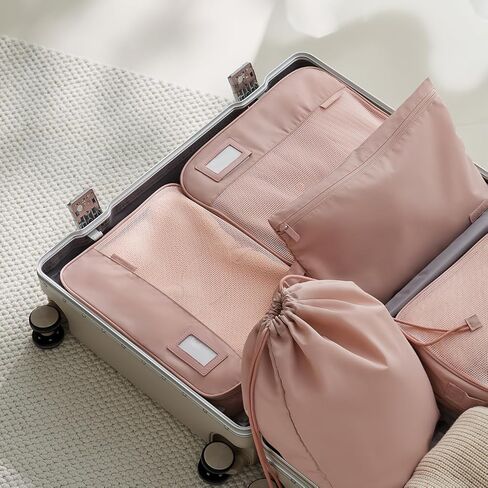 EACHY 5 Set Compression Packing Cubes for Travel, Lightweight Luggage Organizer Bags, Durable Travel Accessories for Suitcase Organization（Blue） in Kuwait