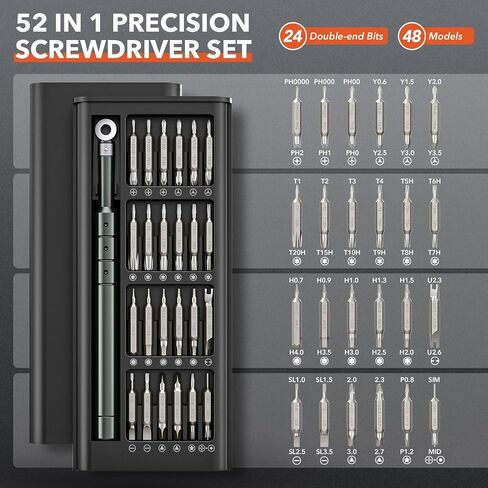 JOREST 50 in 1 Precision Screwdriver Set with Security Torx, Magnetic Mini Repair kit for Macbook, Laptop, PS4, PS5, iphone, Nintendo Switch, Glasses, Watch, Toy, Stocking Stuffers Gifts for Men in Kuwait