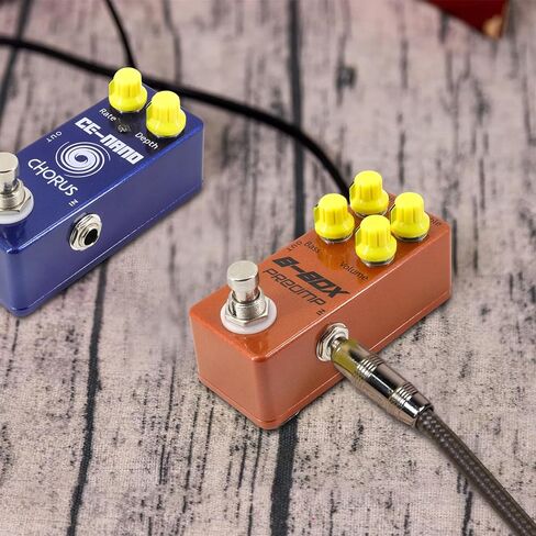 HXBER Guitar B-Box Preamp Pedal Electric Guitar Effects Pedal True Bypass Zinc Alloy Shell DC 9V 6.35mm Input/Output Interface Gain/Treble/Bass/Volume 4 Knobs Mini Guitar B-Box Preamp Effector in Saudi Arabia