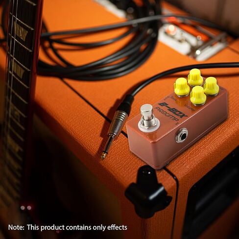 HXBER Guitar B-Box Preamp Pedal Electric Guitar Effects Pedal True Bypass Zinc Alloy Shell DC 9V 6.35mm Input/Output Interface Gain/Treble/Bass/Volume 4 Knobs Mini Guitar B-Box Preamp Effector in Saudi Arabia