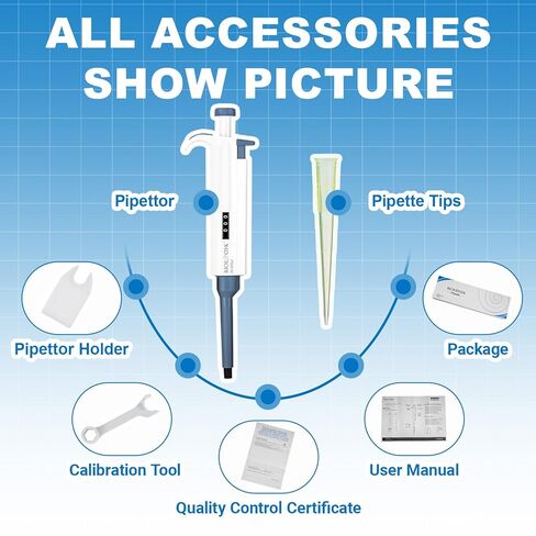 Micropipette, 500-5000ul Adjustable Single Channel Pipette, 0.5-5ml Manual Variable Volume Pipettor for Laboratory Scientific in Kuwait