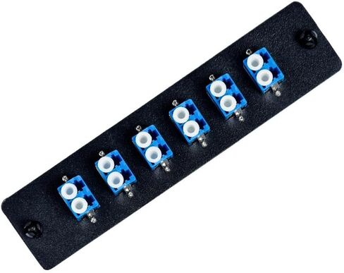 SpeedyFiberTX - LGX Footprint Compatible Fiber Patch Panel, Loaded with Singlemode LC Adapters | 8 Duplex LC Adapters - 16 Fibers, Blue Adapter with Port Numbers in Saudi Arabia