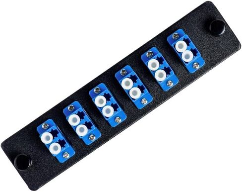 SpeedyFiberTX - LGX Footprint Compatible Fiber Patch Panel, Loaded with Singlemode LC Adapters | 8 Duplex LC Adapters - 16 Fibers, Blue Adapter with Port Numbers in Saudi Arabia