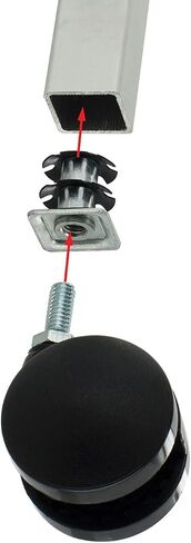 Outwater Industries Double Star Tell -Threads Caster Insert | الصلب المعالجة بالحرارة | يناسب 1-1/2 بوصة مربعة 16-18 أنبوب المقياس | الموضوع: 3/8-16 | 100 حزمة in Kuwait