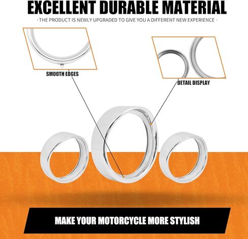 Motorcycle 7" Headlight Trim Ring 4.5" Fog Light Trim Ring Set Visor Style Fit for Harley Softail FL 1994-2017 (Black) in Kuwait