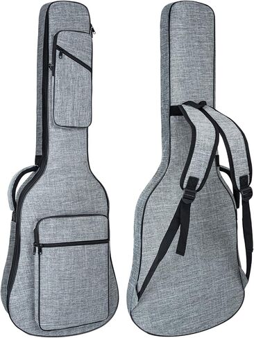47 Inch Bass Gig Bag 11mm Padding Electric Bass Guitar Bag, Bass Guitar Case Backpack with Neck Strap and 4 Pockets, Grey in Saudi Arabia