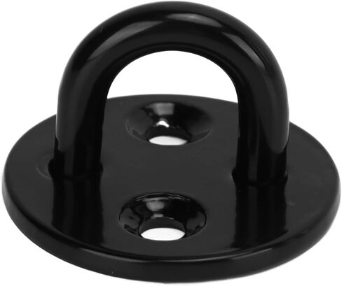 RiToEasysports Enhanced Load Bearing Heavy Duty Eye Plate Black Stainless Steel 5Pcs Suitable for Chain, Wire Rope, Brick Wall Installation (6mm) in Kuwait
